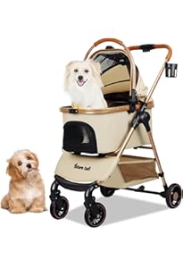 Amazon | Pandaloli ペットカート ベビーカー 犬 バギー:小型犬 中型犬